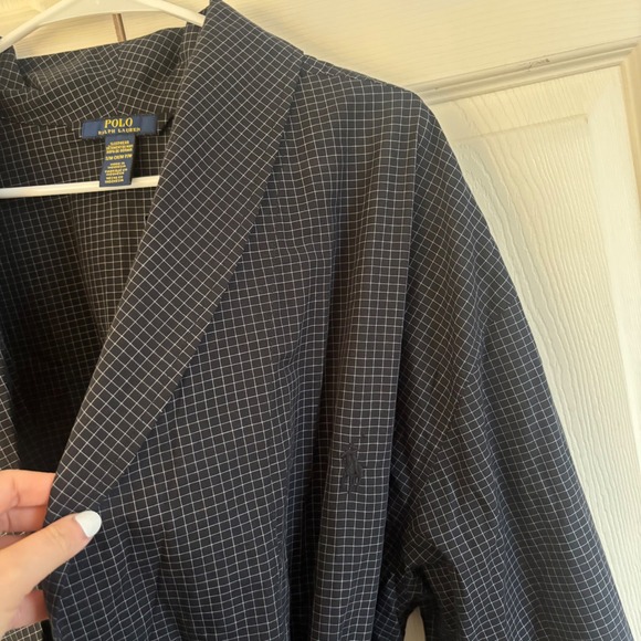 NWT Polo Ralph Lauren Mens Black Check Robe Sleepwear Dressing Gown Size M - Picture 6 of 13